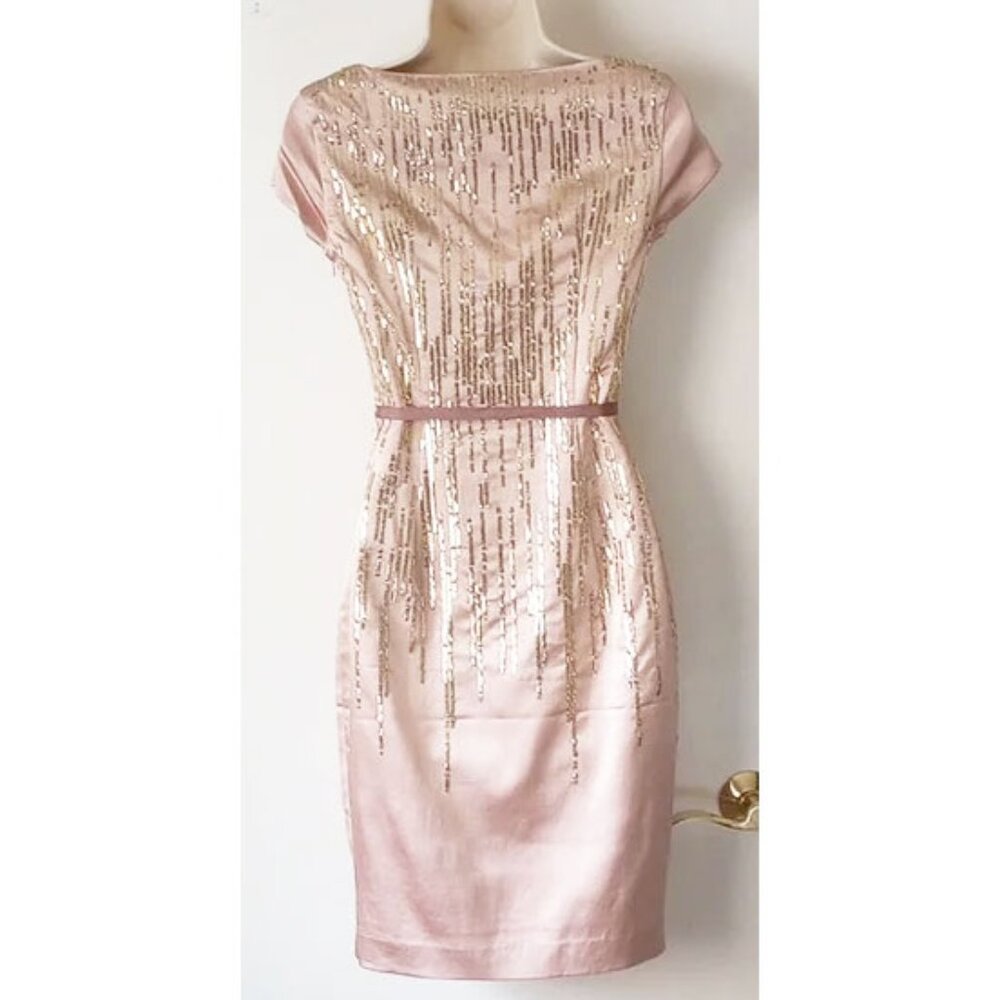 Ava & Aiden Sequin Dress 0 Tea Rose Mauve Gold - Picture 2 of 6
